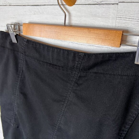 Nic + Zoe Skirt Womens Size 12 Black Asymmetric Geometric Seam Mini Cotton - Picture 10 of 16